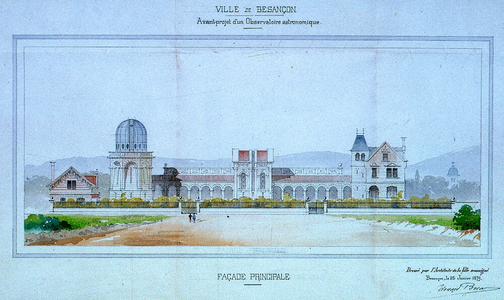 Premier projet de l'observatoire de Besançon, en 1879