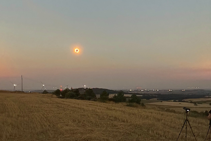 Site d'observation pendant la totalité