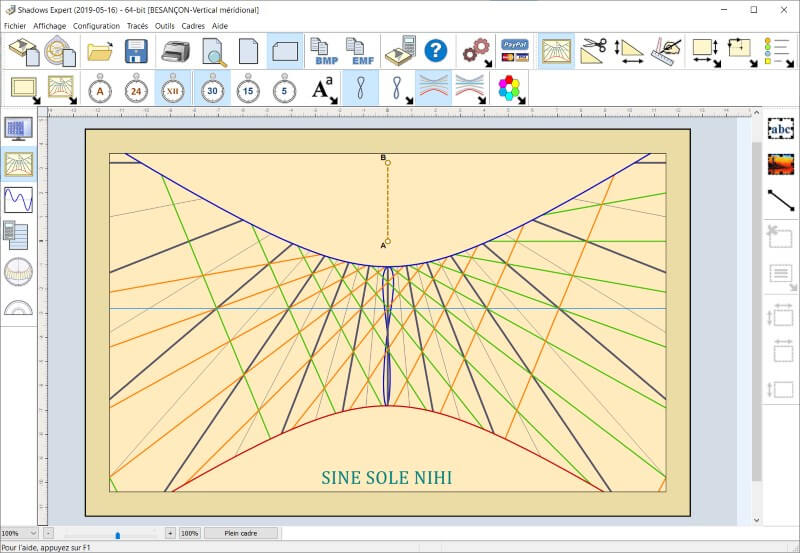 Ecran du logiciel Shadows Expert