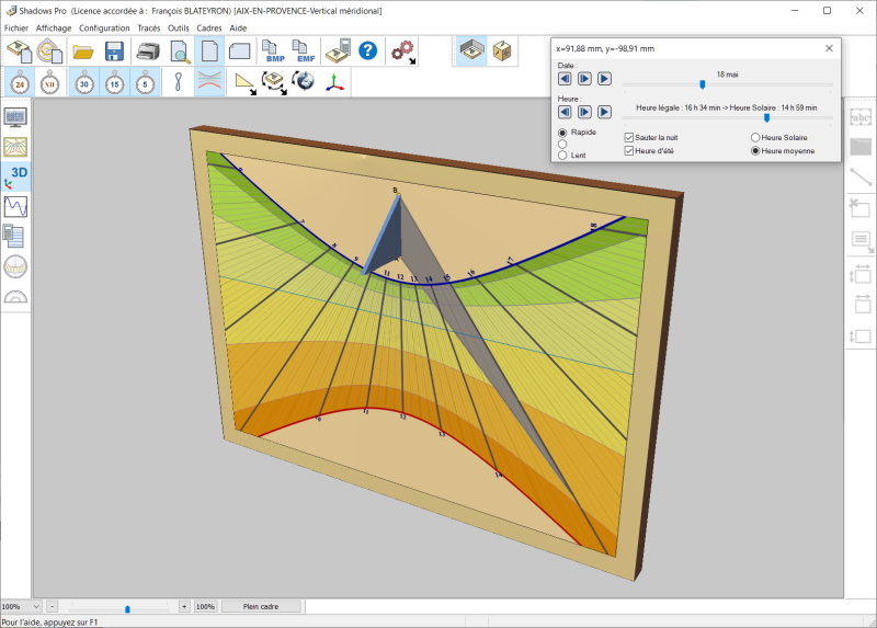 3D view of the sundial