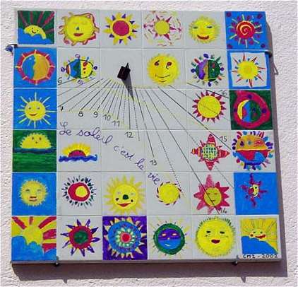 Sundials made by children of a middle school